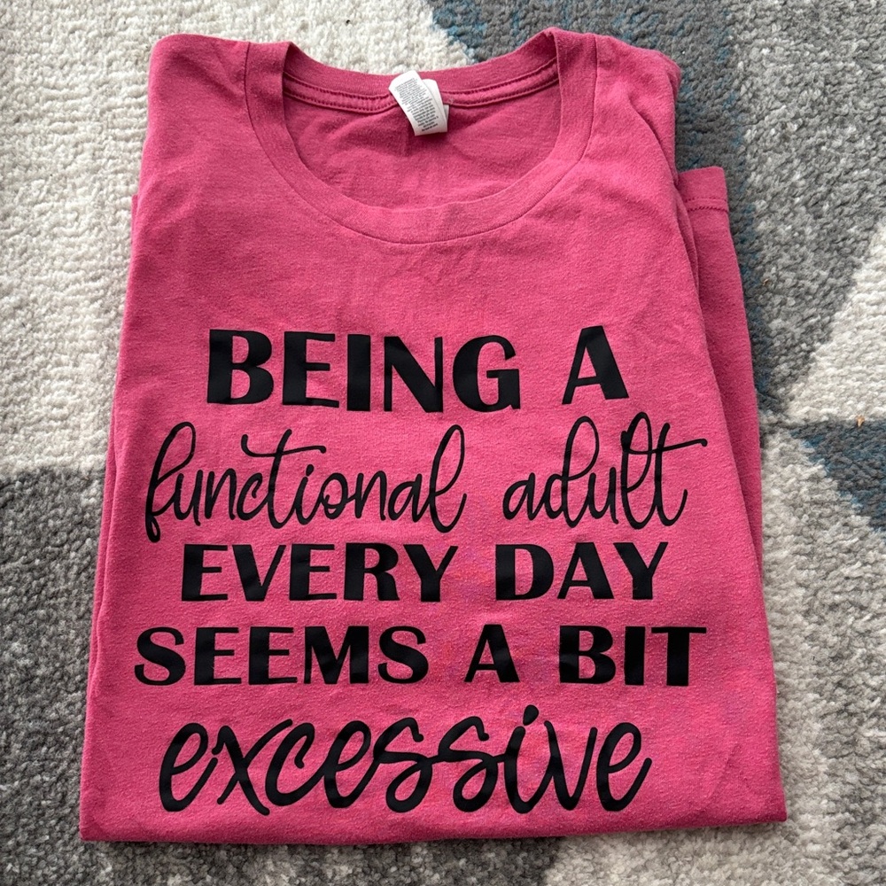 Pink Graphic Tee with Fun Quote
